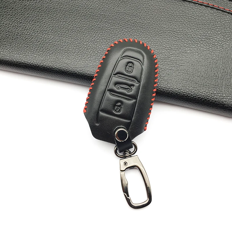 100% кожаный чехол для ключей автомобиля чехлы Peugeot 107 207 307 407 308 607 горячая