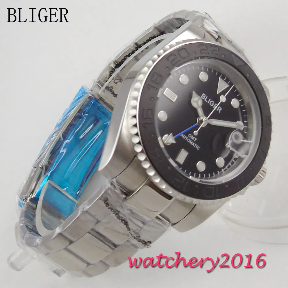 Relogio Masculino Mens Watches 40mm Bliger Black Dial Ceramic Bezel Luminous Sapphire Glass Top Brand Luxury Men Military Watch | Наручные