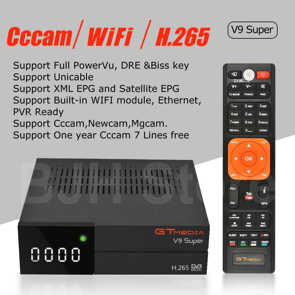 GTMedia V9 Супер Спутниковый приемник Bult in WiFi с 1 год Испания Европа Cccam Full HD DVB S2/S Freesat