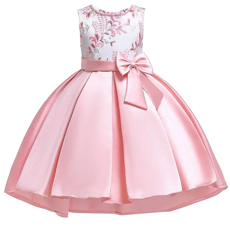 Pink Новогодний костюм для девочки;карнавальные костюмы праздничное нарядное платье для девочки:Детские платья для девочек; зимнее элегантное праздничное платье принцессы; свадебное платье подружки невесты; одежда для детей - Цвет: Pink