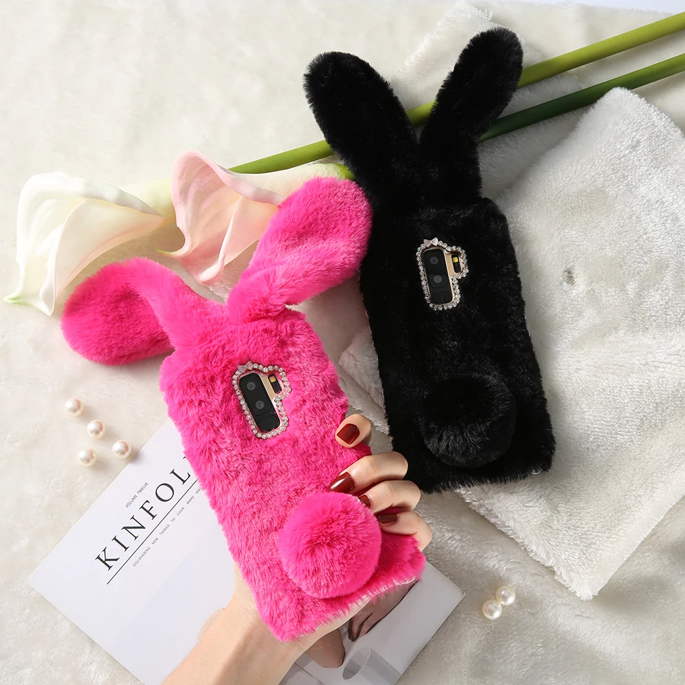 KISSCASE Real Rabbit Fur Case for iPhone 5s 4 5 SE 8 X 7 6s 6 plus Cute Moblie Phone Cover Accessories Capa | Мобильные телефоны и