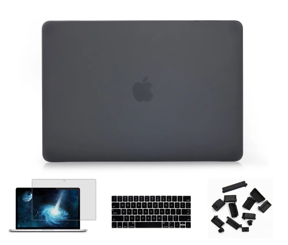 4 в 1 матовый прорезиненный жесткий чехол для нового Apple MacBook Pro 13 15 дюймов Retina