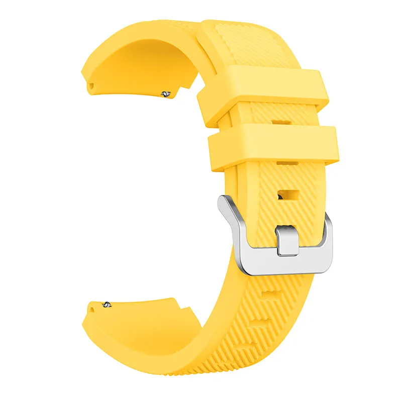 Yellow Силиконовый браслет на запястье для huawei часы GT для Amazfit Stratos 2/2 S для samsung Шестерни S3 Frontier классический ремешки для часов браслет - Цвет ремешка: Yellow