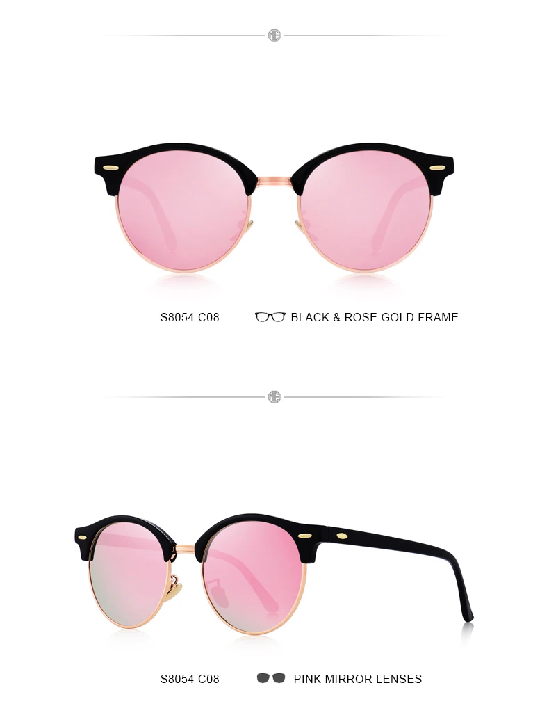 MERRYS DESIGN Men Women Classic Retro Rivet Polarized Sunglasses Unisex Glasses Fashion Male Eyewear UV400 Protection S8054N