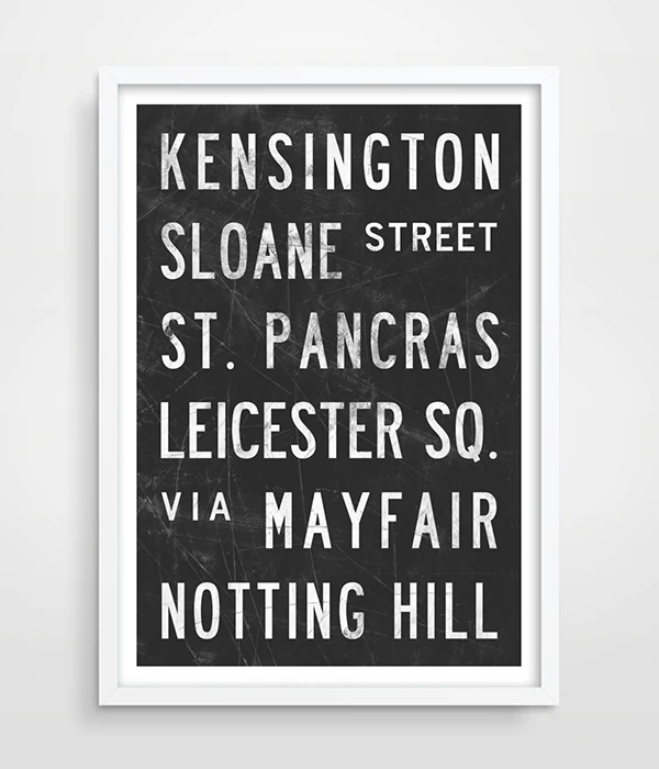 Принт с эффектом потертости метро знак Лондон Великобритания принтом Городская