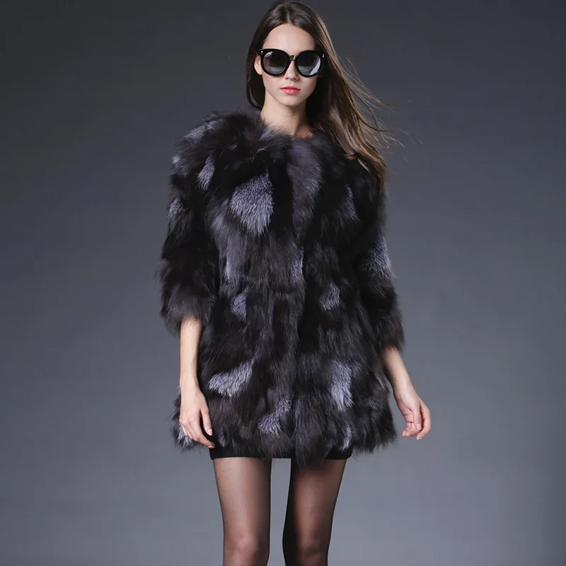 2018 однотонное толстое длинное пальто с натуральным мехом прямые продажи новый