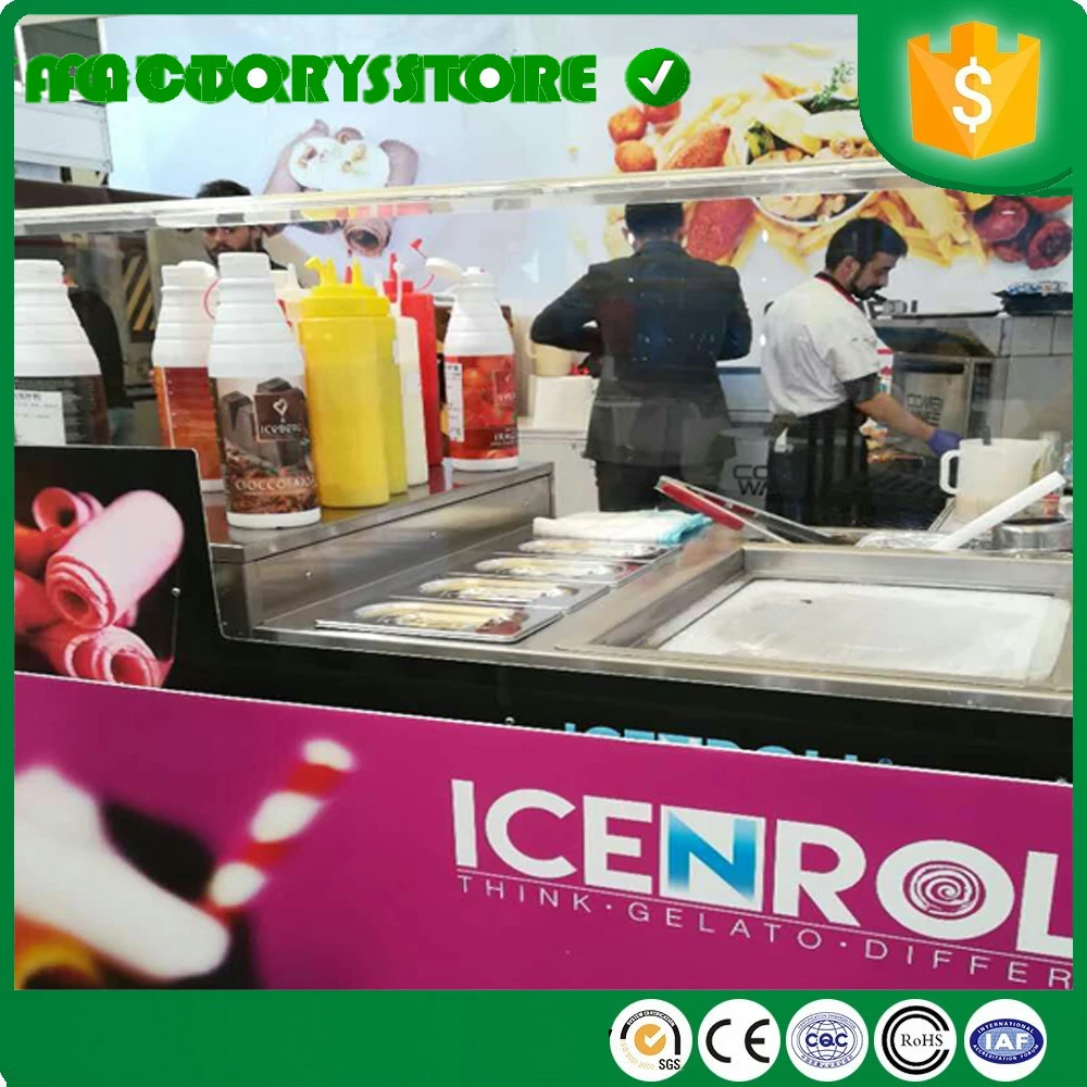 220В/110В столешница R410a квадратная сковорода Жареная Машина для жарки мороженого