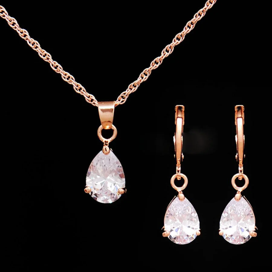 Женский ювелирный комплект из колье и серёг с фианитами|african beads jewelry set|jewelry sets for