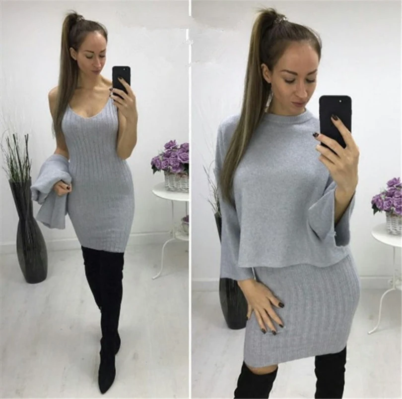 Poncho Promotion Acrylic Formal Computer Knitted O-neck Pullovers Women 2017 European And American New Sweater Suit | Женская одежда