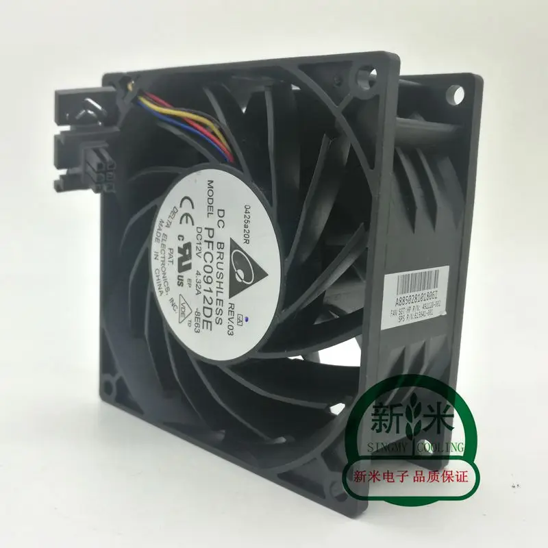Б/у Дельта PFC0912DE 12V 4.32A 9038 9 см высокий объем воздуха двойной шарикоподшипник