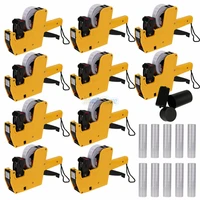 fly eagle 10pcs yellow mx 5500 8 digits price tag gun with 10 rolls 5000 white w red lines labels 10x ink