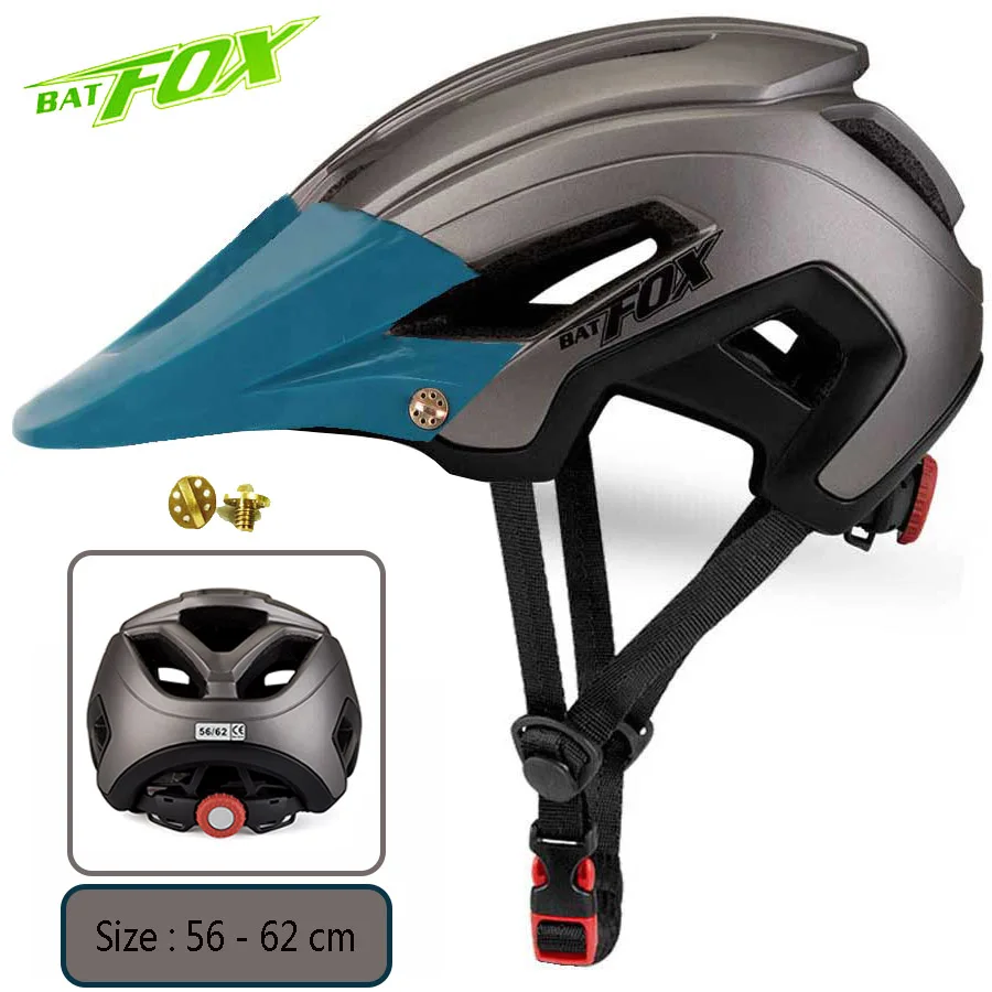 692-Tit-DarkGreen Batfox велосипедный шлем для женщин и мужчин велосипедный шлем MTB велосипед горная дорога для верховой езды безопасность Спорт на открытом воздухе легкий большой козырек шлемы - Цвет: 692-Tit-DarkGreen