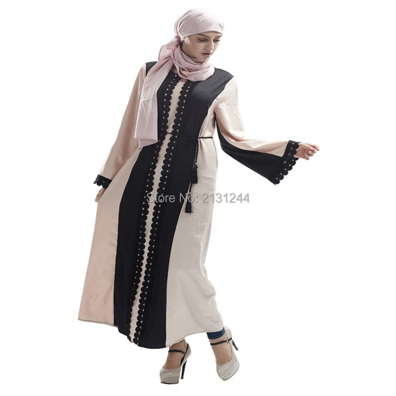 2018 винтажное женское тонкое летнее Повседневное платье с длинным Abaya рукавом