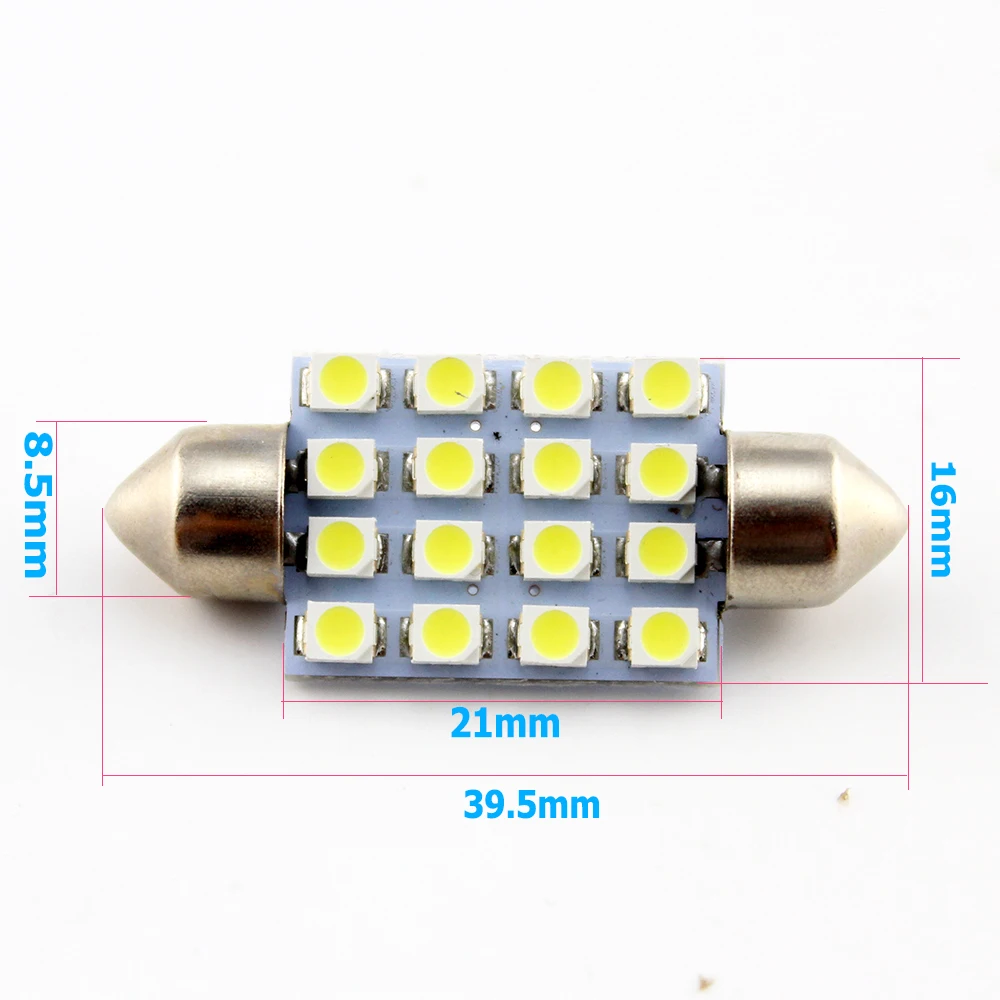 YM E-Bright 20-100 шт 24V C5W 1210 16 SMD Автомобильные огни интерьерные лампы для чтения