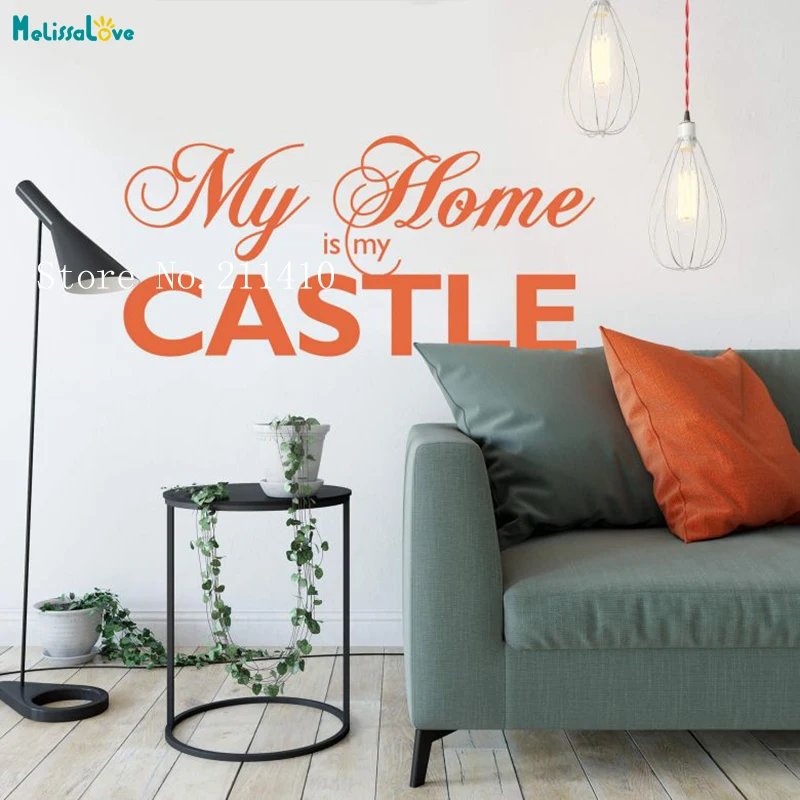 

New Design My Home is my Castle Wall Sticker Vinyl Home Decoration For Living Room Bedroom Self-adhesive Art Murals YT580