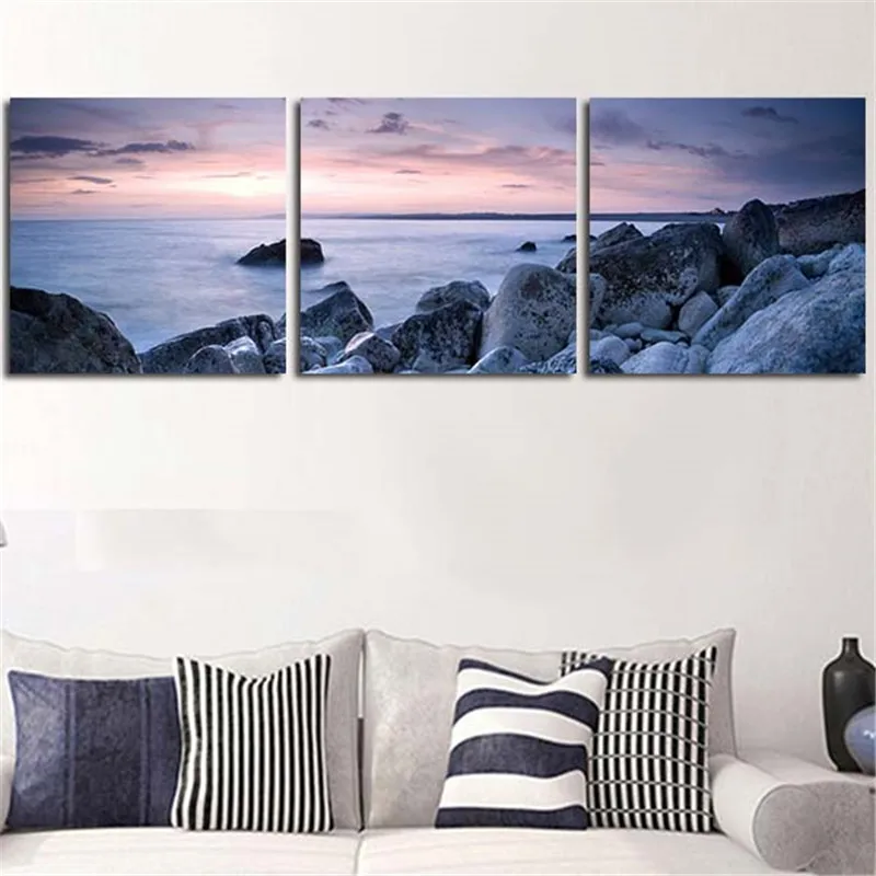 2017 3 Pieces Wall Art Canvas Picture For Living Room Stone Is Land Home Decor Poster Print Morden Painting No Framed | Дом и сад