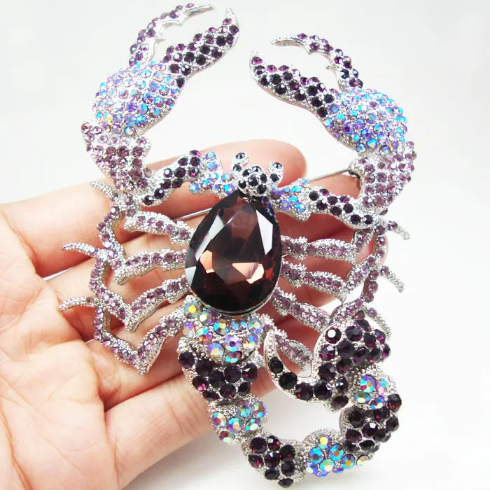 Роскошный Фиолетовый винтажный Скорпион в виде животных с австрийским