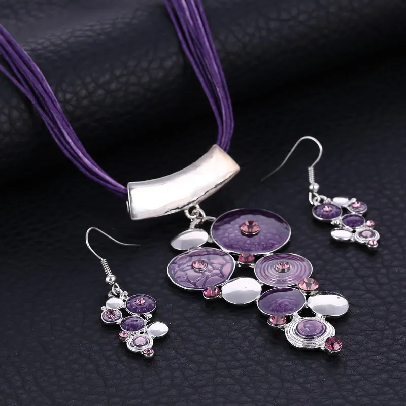 Комплект из колье и серёг с искусственным камнем|jewelry sets for women|fashion jewelry setjewelry |