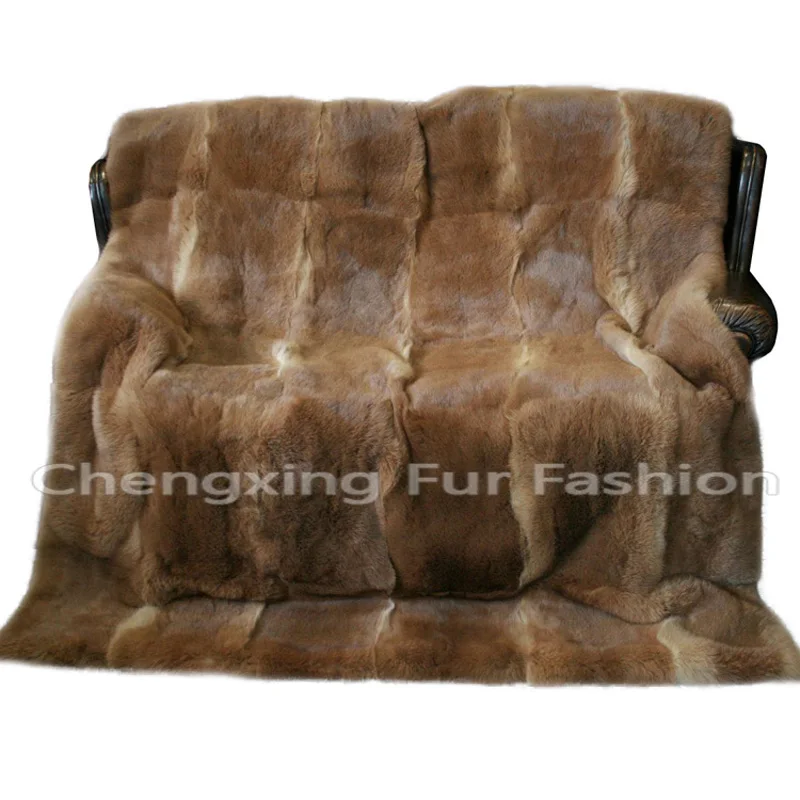 CX D 08/Z 130X150 натуральный цвет Полосатое подлинное одеяло из меха кролика|blanket