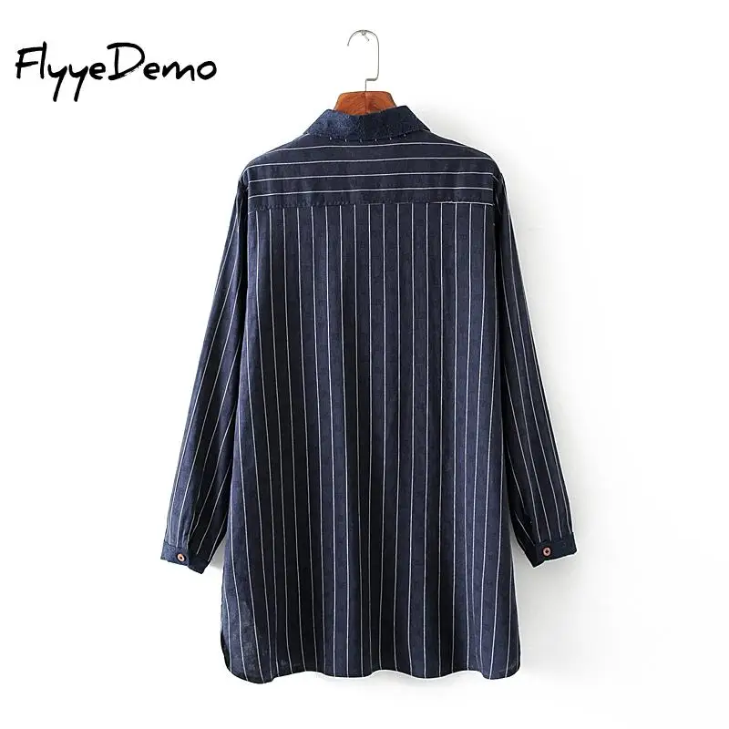 2019 New Spring Plus Size Women Blouse Turn Down Collar Long Sleeve Work Shirts Office Tops Striped For Business |