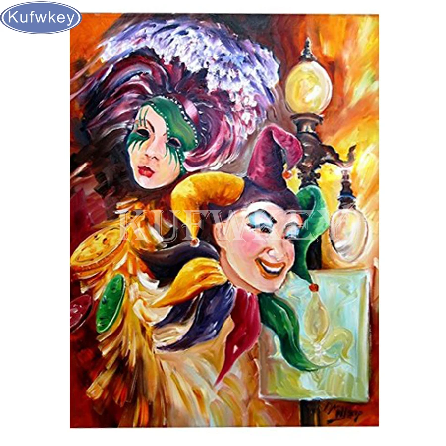 

Mardi Gras clown 5D DIY Diamond Painting cartoon Diamond Embroidery Cross Stitch Mosaic Needlework Home Decor