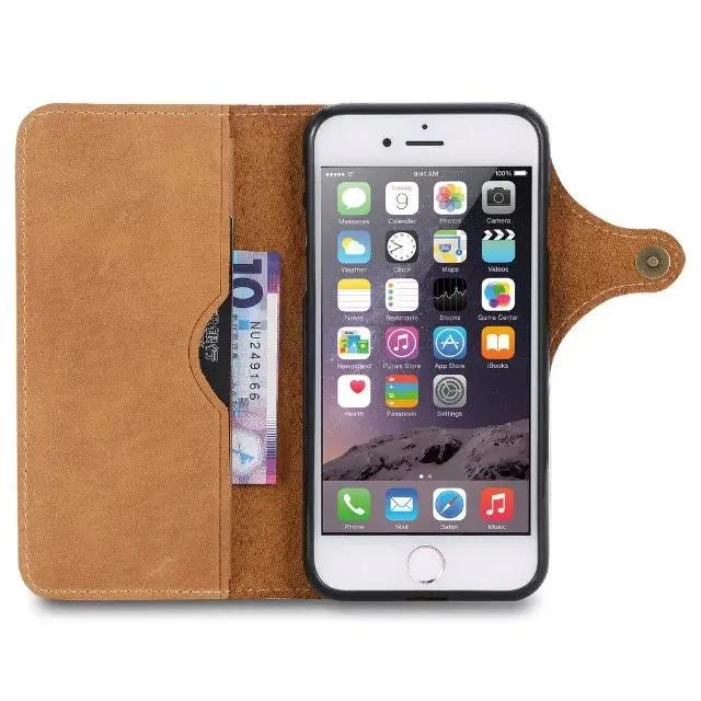 Чехол-книжка из натуральной кожи для iphone 7, 8 Plus, 6, 6 S Plus, Роскошное винтажное портмоне, чехол для сотового телефона, сумка на ремне