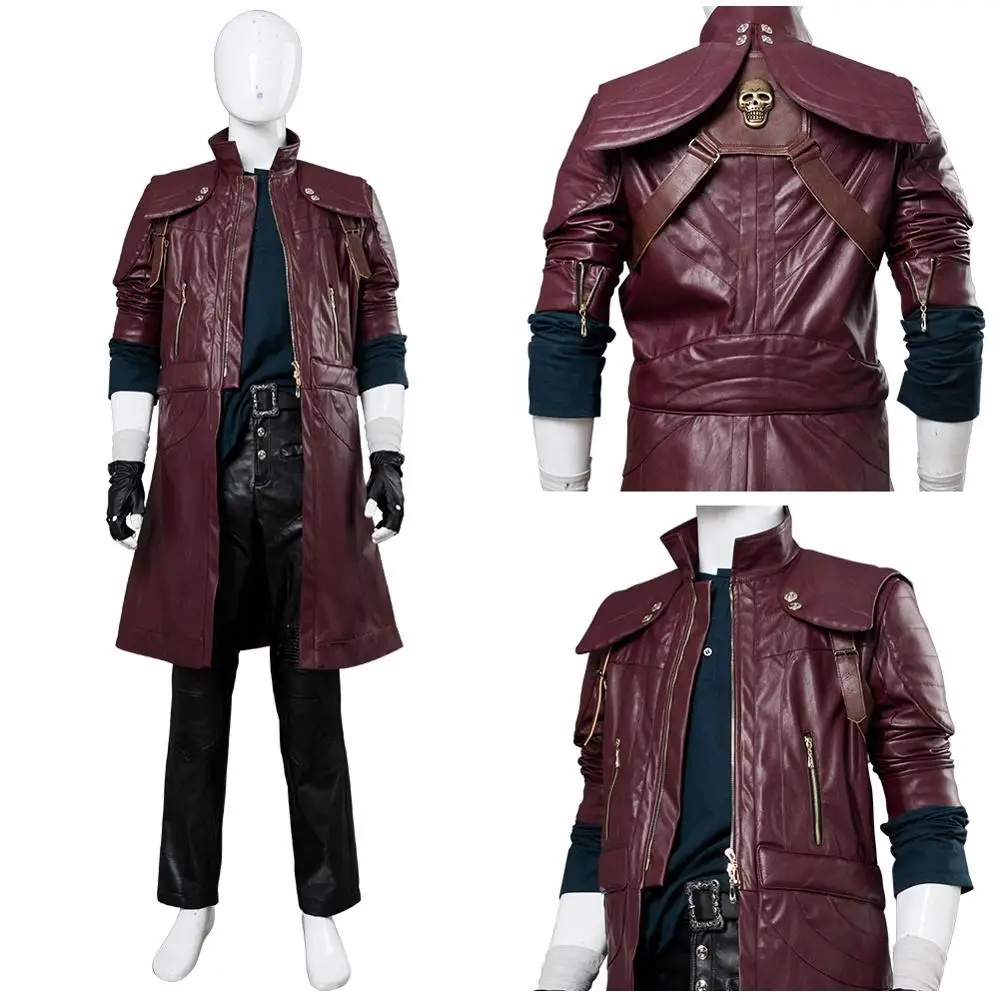 Костюм для косплея DMC 5 Dante взрослых Мужской наряд кожаные карнавальные костюмы на