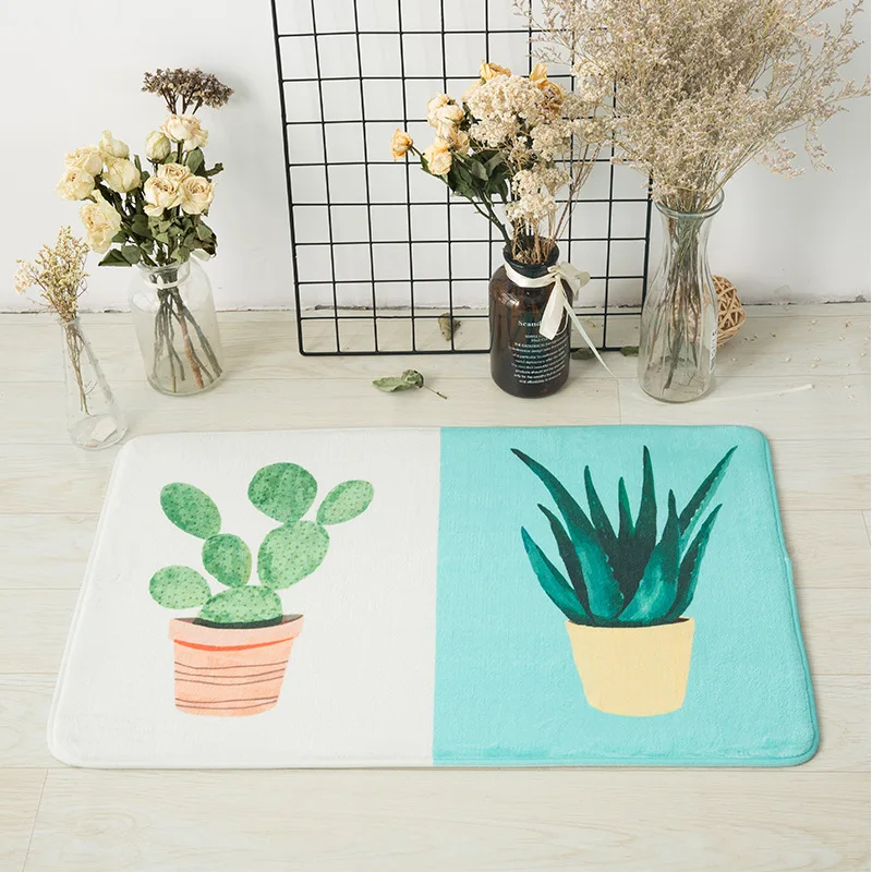 

Absorbent Mat doormat Leaf Printing Rug For Living room bedroom Decor Carpets For bathroom kitchen Home Anti-slip Carpet