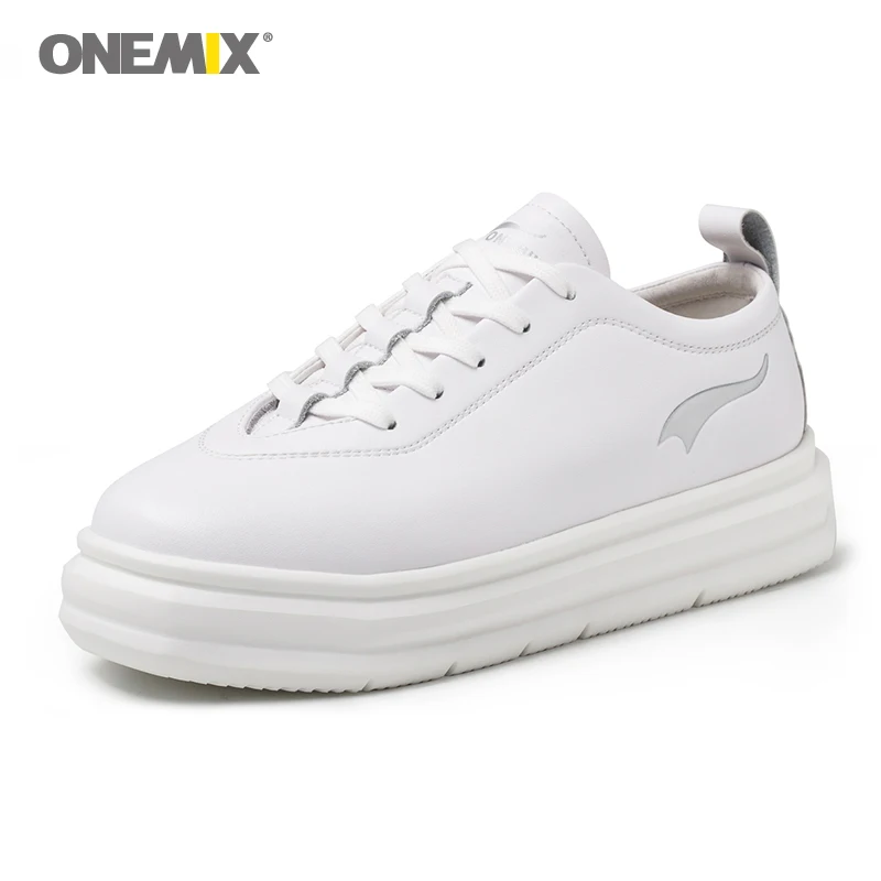 Onemix new Women Shoes Height Increasing white female platform increased shoes brand Outdoor Sneakers Increase