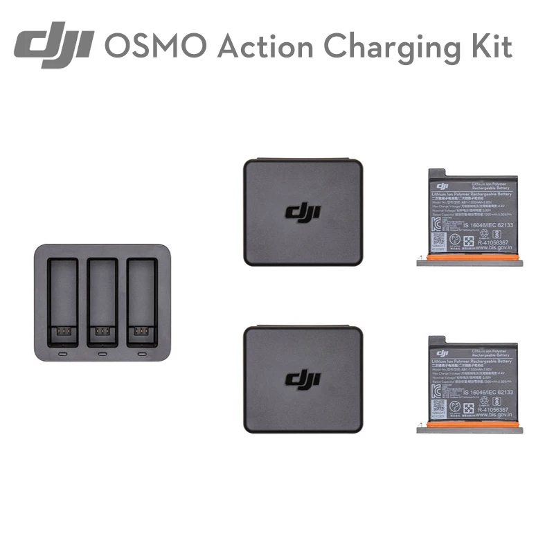 Оригинальный Osmo Action зарядный комплект батарея 1300 мАч 3 в 1 зарядное устройство хаб