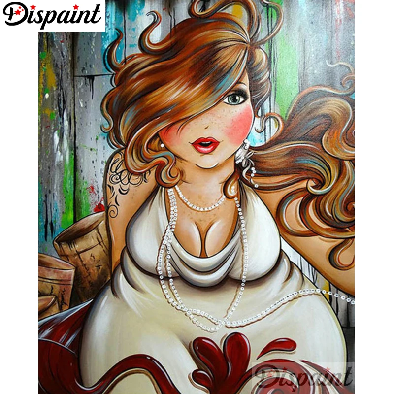 

Dispaint Full Square/Round Drill 5D DIY Diamond Painting "Cartoon woman" 3D Embroidery Cross Stitch 3D Home Decor A06072