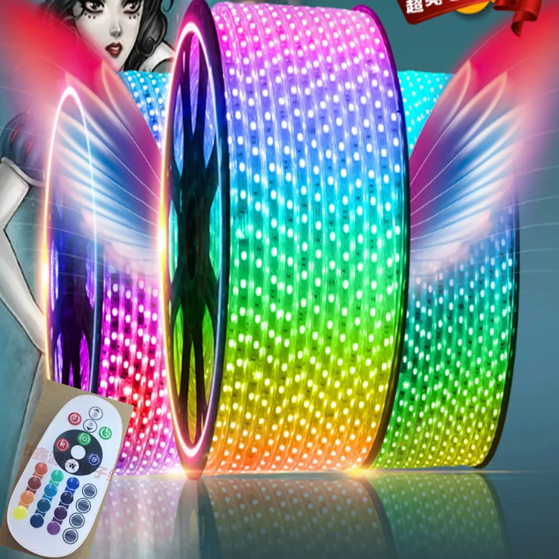 Светодиодная лента RGB 5050 водонепроницаемая светодиодная неоновая для освещения