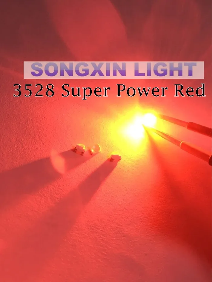 200 шт. 3528 красный SMD СВЕТОДИОДНЫЙ супермощный PLCC-4 Видимый светодиодный Tot View