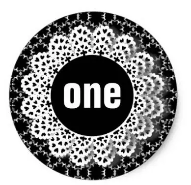 

1.5inch First Birthday Black and White Pattern Lace V01 Classic Round Sticker