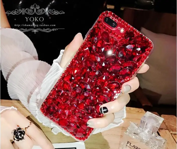 Красные женские сандалии с ремешками и крупными стразами чехол для LG G5 G6 G7 Q7 Q6 Q8