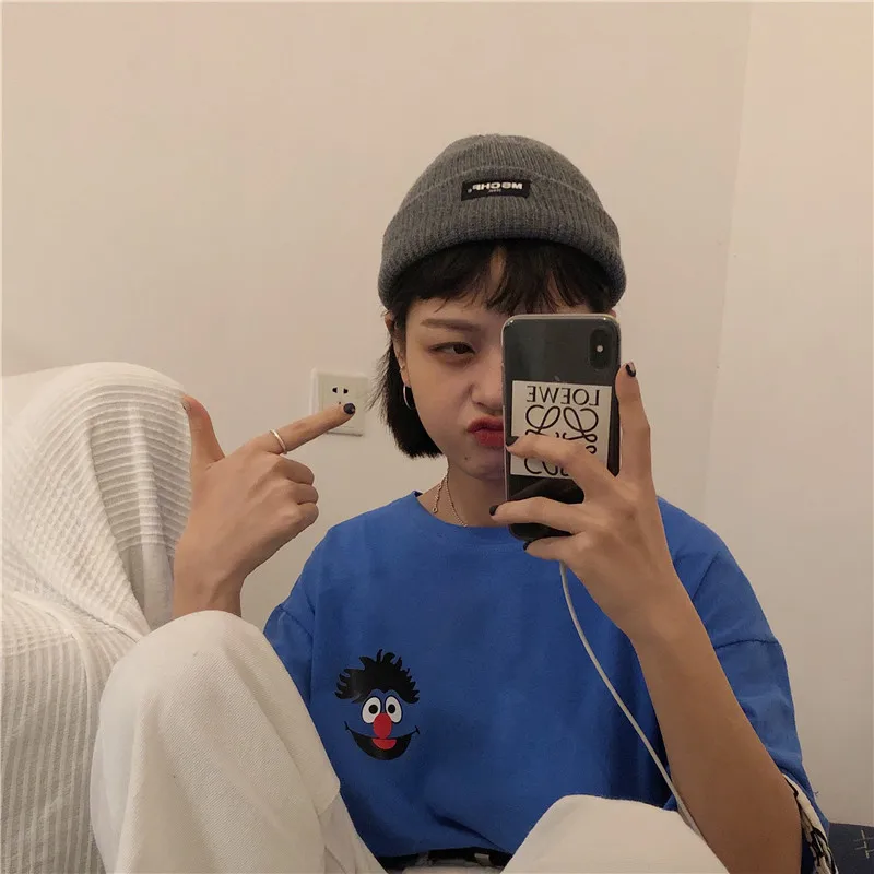 Харадзюку, Повседневная футболка, женская одежда, лето, корейский Ulzzang Kawaii, с принтом, короткий рукав, футболки для женщин и девочек, футболки, топы
