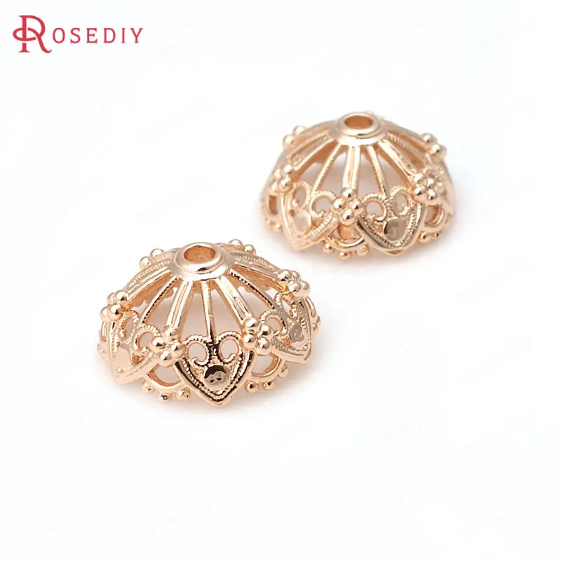 Латунные шапочки для бусин 16 5x8 мм 24 К цвета шампанского|diy jewelry accessories|jewelry accessoriesbead