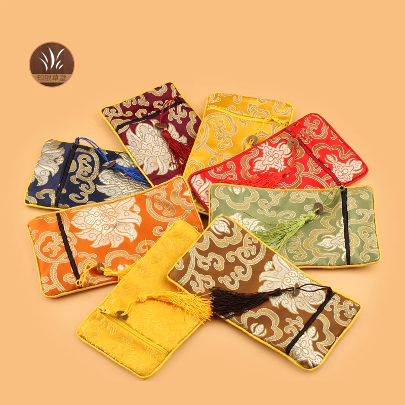 Wholesale 10PCS 10*19cm rectangle Chinese handmade silk&ampbrocade lucky cloud jewelry-collected beads pouches bag | Украшения и