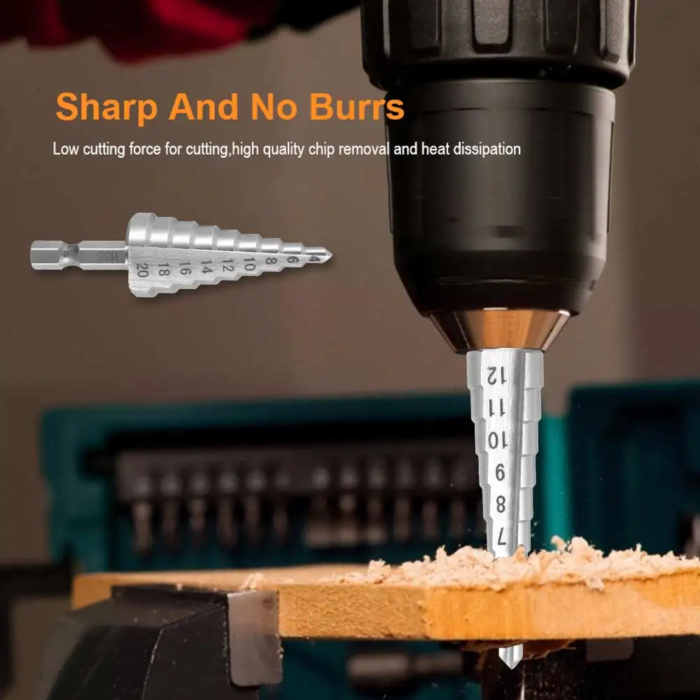 Комплект из 4 предметов Коническое сверло набор дыра резак метрических на