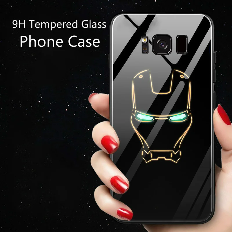 Роскошный светящийся Чехол для очков Samsung Galaxy S8 S9 Plus Note9 Marvel чехол накладка Note 9 8