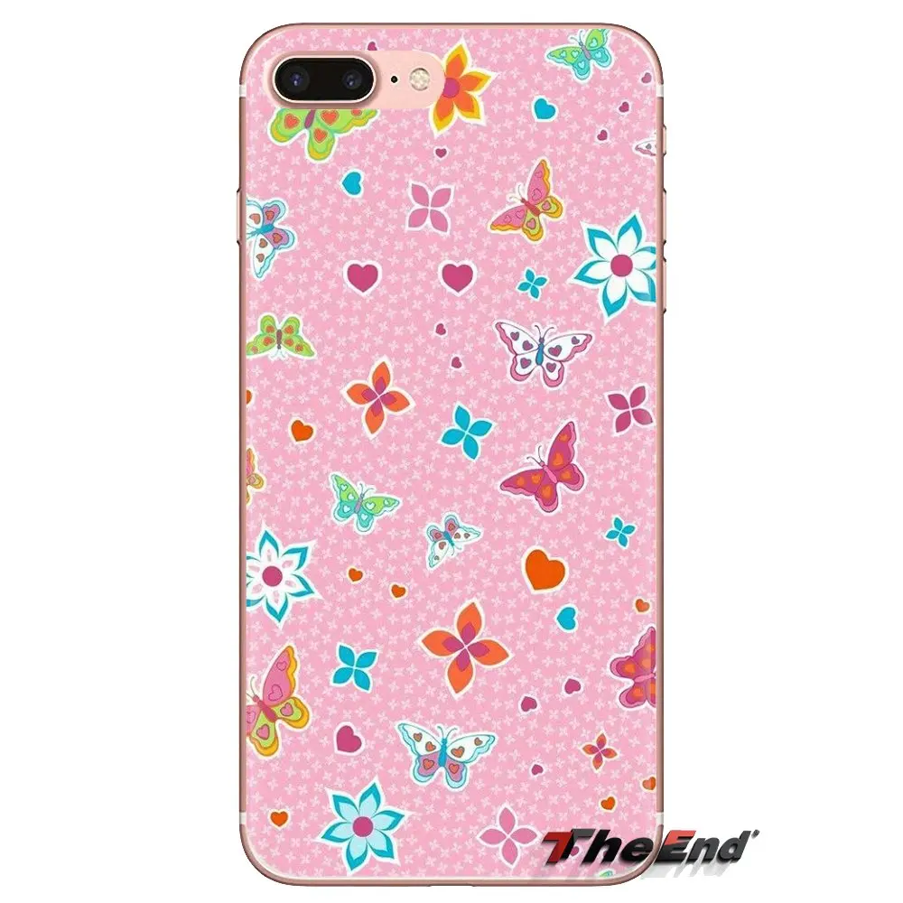 Розовая бабочка с цветочным узором для iPod Touch Apple iPhone 4 4S 5 5S SE 5C 6 6S 7 8 X XR XS Plus MAX