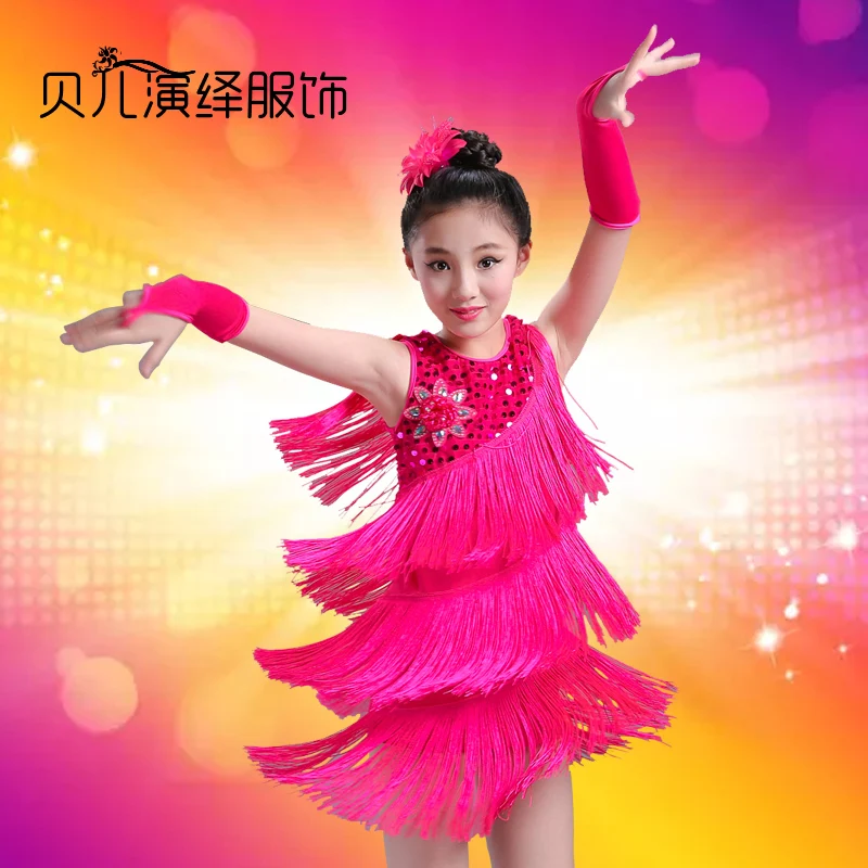 Летний Новый сценический костюм костюмы бахромой алмаз Платья для младенцев