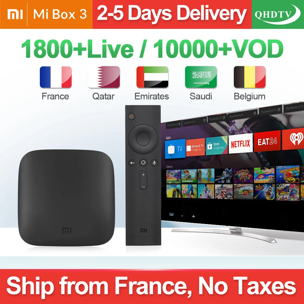 IP tv Франция глобальная Xiaomi Mi коробка 3 Android 8,0 QHD tv IP tv подписка 2G 8G BT4.1 wifi арабский французский IP tv Бельгия Марокко IP tv