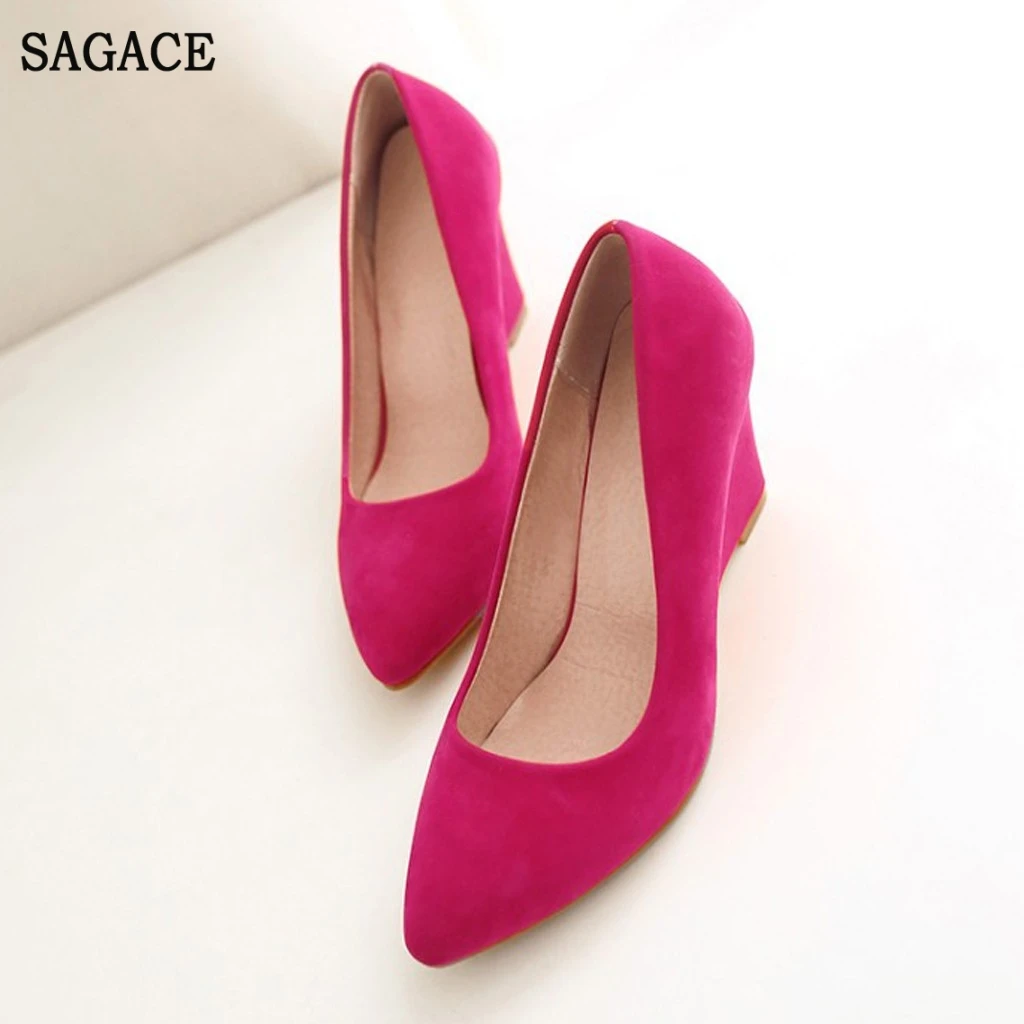 Women Color Business Suit Office Shoes Ladies Pump Wedged Shoes Work Casual Single Shoes Elegant Square Heel Office Shoes