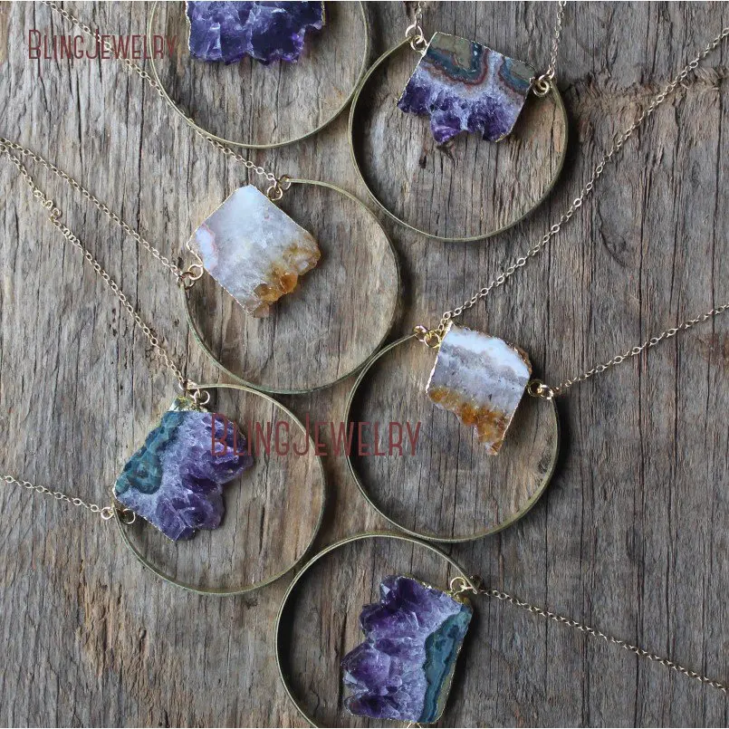 Ожерелье с подвеской в стиле бохо ожерелье из латуни кулоном сталата цитрина