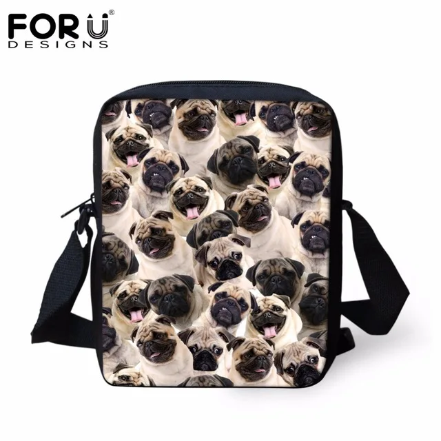 CC3211E FORUDESIGNS/женские сумки-мессенджеры, мини-сумки для девочек, 3D принт с животными Мопсом, Детская сумка на плечо, женская сумка через плечо, испанская сумка, маленькая - Цвет: CC3211E