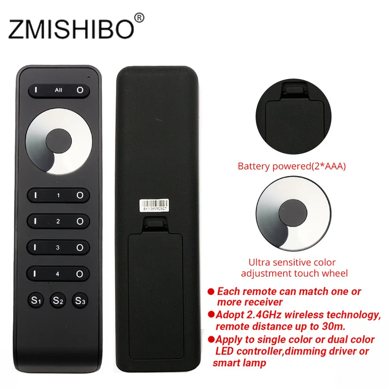 ZMISHIBO 12 В RF бесступенчатый диммер четыре пульта дистанционного управления для