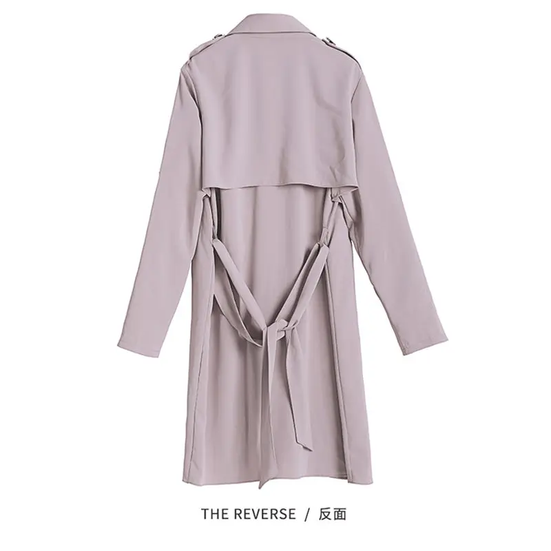 

Casual Chiffon Loose Women Spring Trench Coat 2019 Roll-up Sleeve Windbreaker Long Summer jaqueta feminina Thin Drape Coat f480