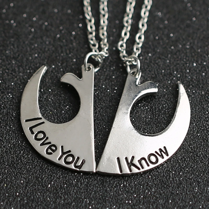 Ожерелье Звездные войны значок Rebel Alliance Я люблю тебя знаю серебряная подвеска