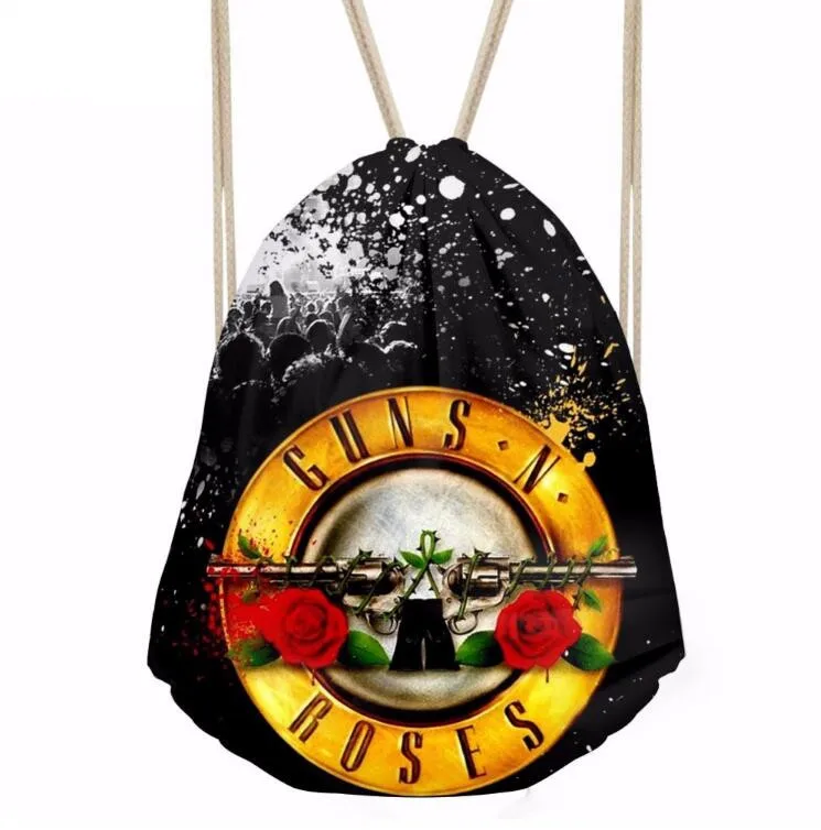 Рюкзак на шнурке с принтом ThiKin Guns N Rose для мужчин и женщин повседневный ранец